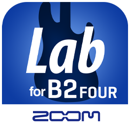 iPhone上に表示された、Handy Guitar Lab for B2 FOURアプリの画面